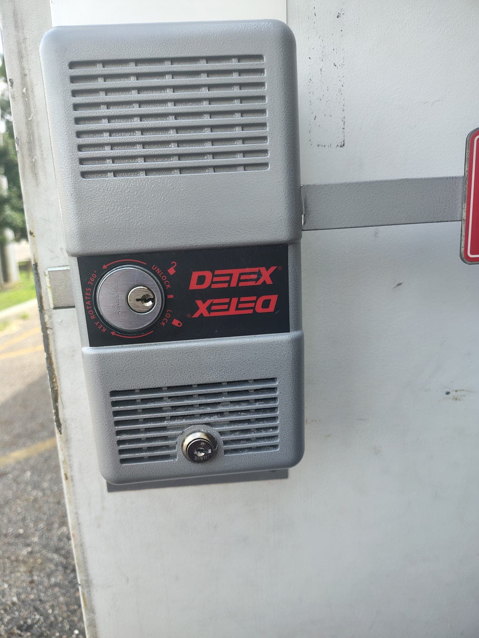 Detex emergency exit alarm - commercial security installation
